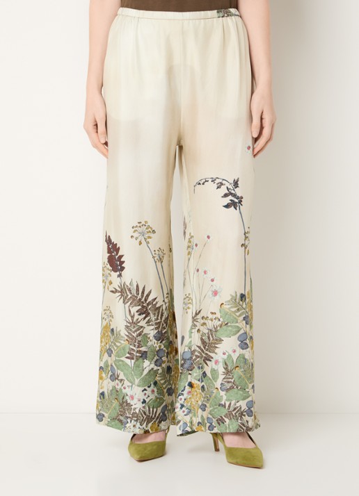 MUNTHE Fabert high waist wide fit palazzo broek met print