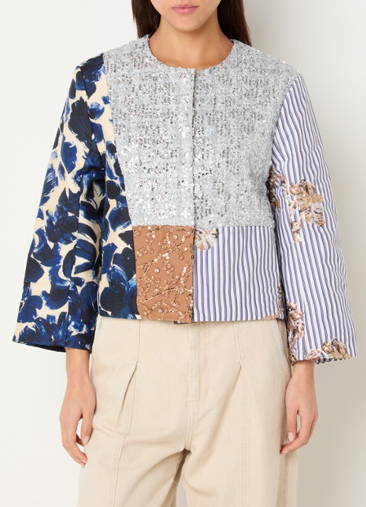 MUNTHE Naime jack met print en pailletten