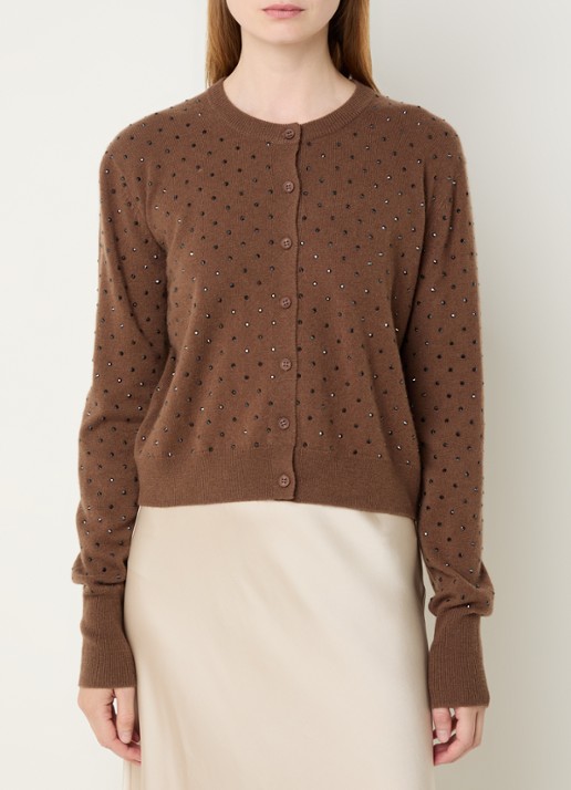 MUNTHE Radcliff fijngebreid vest met strass