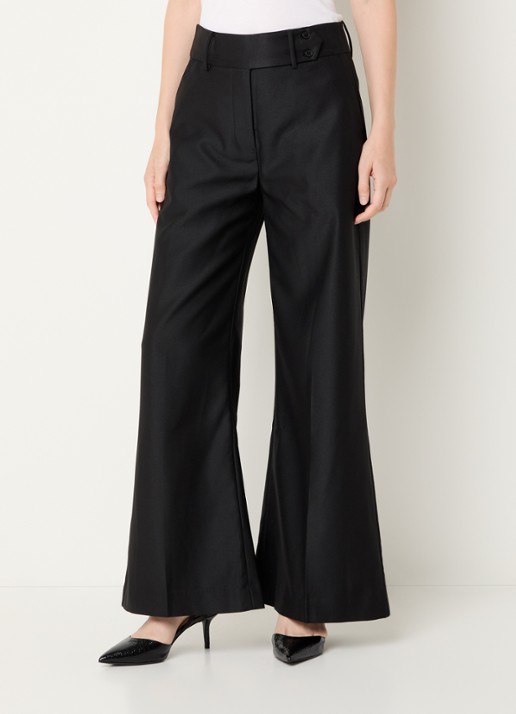 MUNTHE Radine high waist flared fit pantalon met persplooi