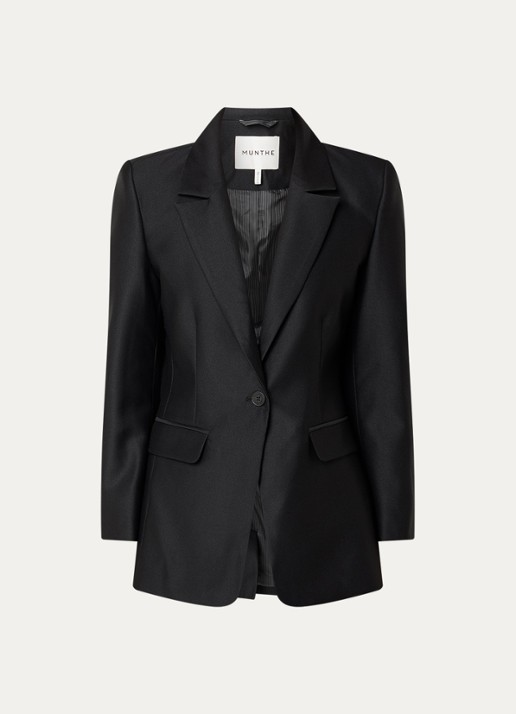 MUNTHE Rillo blazer met schoudervulling - voorkant zwart