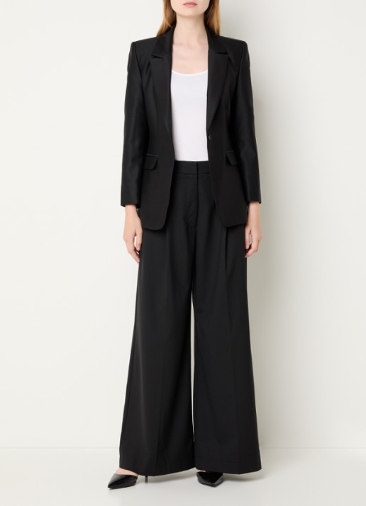 MUNTHE Rillo blazer met schoudervulling - voorkant 2 zwart