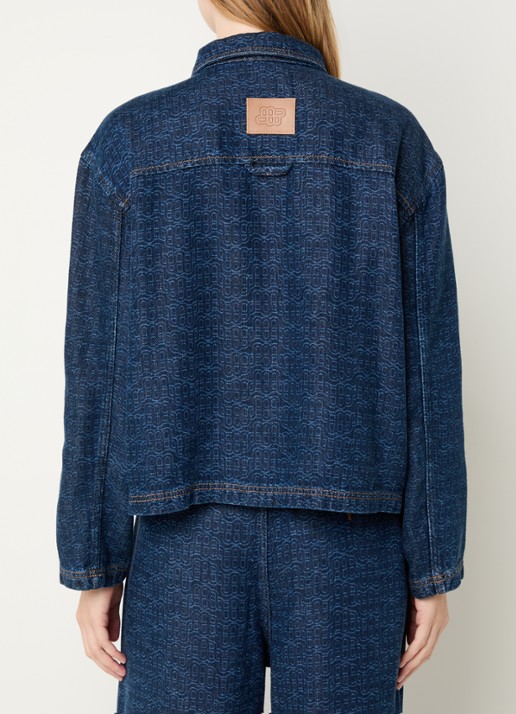 MUNTHE Ruxa tuniek van denim met logoprint - achterkant 2 indigo