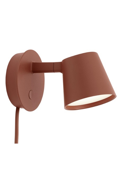 Muuto Tip wandlamp 16 cm - voorkant roodbruin