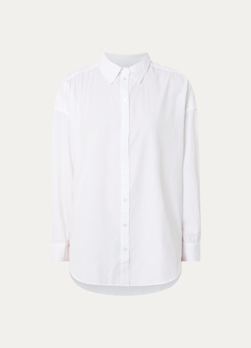 My Essential Wardrobe 03 Blouse met kraag - voorkant wit