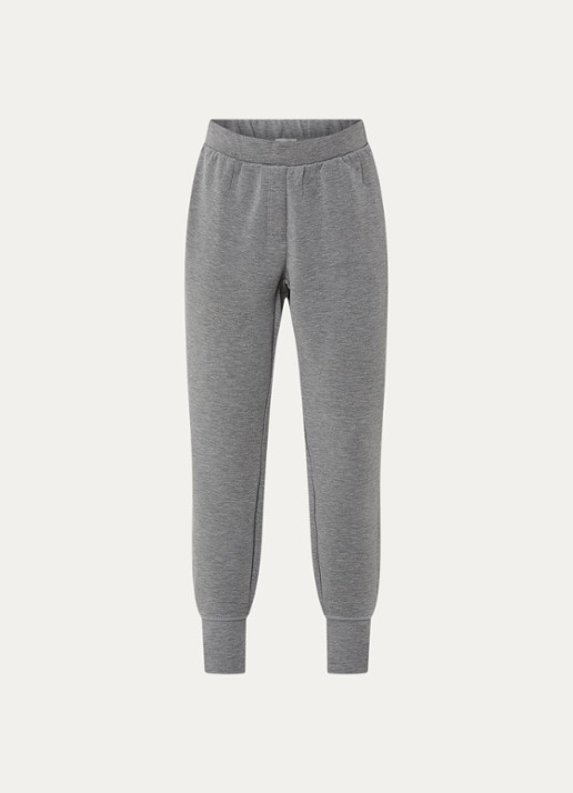 My Essential Wardrobe 22 high waist tapered fit  joggingbroek met steekzakken - voorkant 3 grijsmele