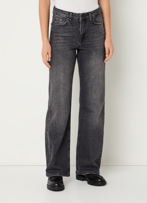 My Essential Wardrobe 35 The Louis high waist wide leg jeans met steekzakken