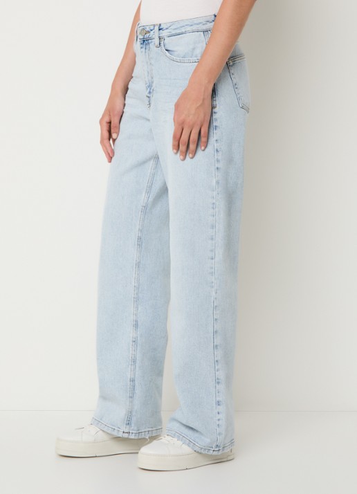 My Essential Wardrobe 35 The Louis high waist wide leg jeans met steekzakken - detail 5 lichtblauw