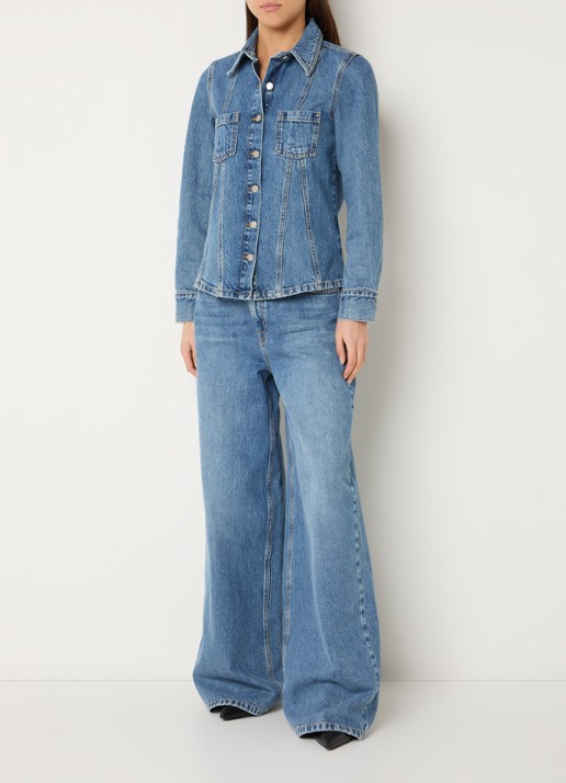 My Essential Wardrobe Agnes spijkerjas met borstzakken - voorkant 3 indigo