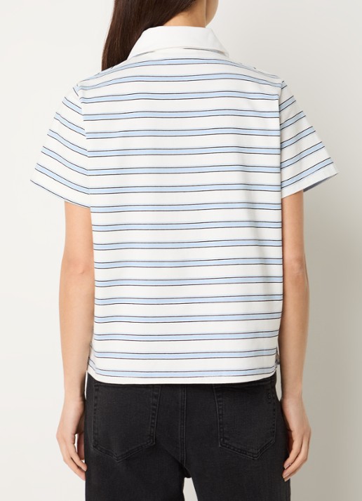 My Essential Wardrobe Asla polo met streepprint - achterkant 2 wit