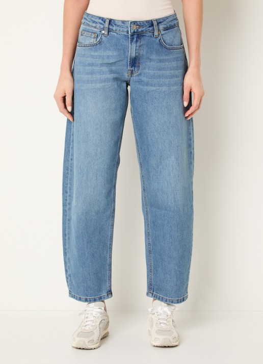 My Essential Wardrobe Baloom high waist balloon fit jeans met medium wassing - detail 4 indigo