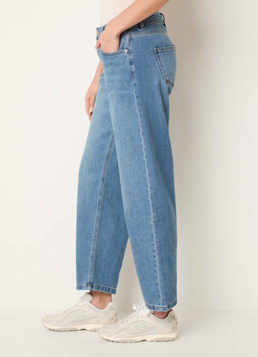 My Essential Wardrobe Baloom high waist balloon fit jeans met medium wassing - detail 5 indigo