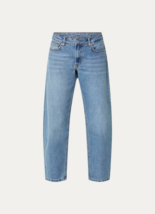 My Essential Wardrobe Baloom high waist balloon fit jeans met medium wassing - voorkant indigo