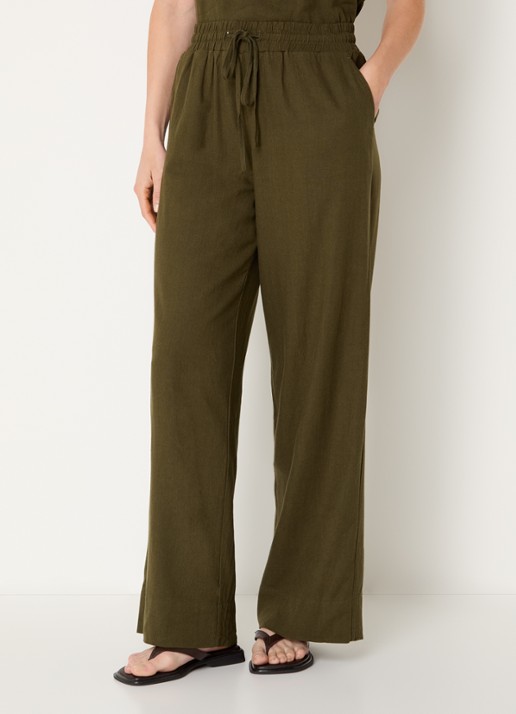 My Essential Wardrobe Dia wide fit pantalon in linnenblend