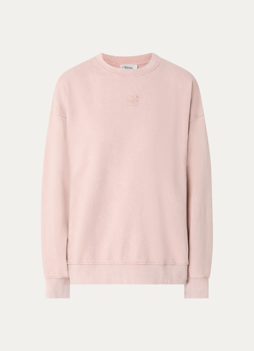 My Essential Wardrobe Diego sweater met logoborduring - voorkant oudroze