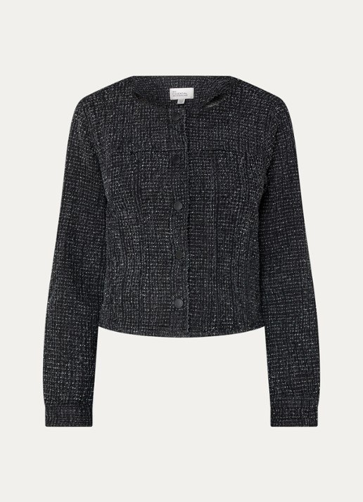 My Essential Wardrobe Esme jack met structuur - voorkant 3 zwart