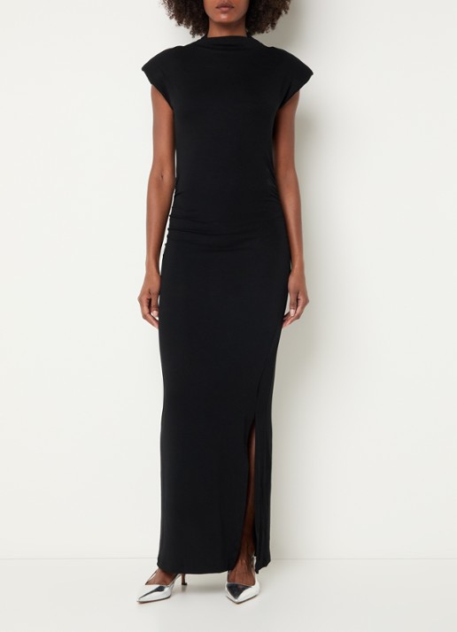 My Essential Wardrobe Giggo maxi jurk met schoudervulling en split