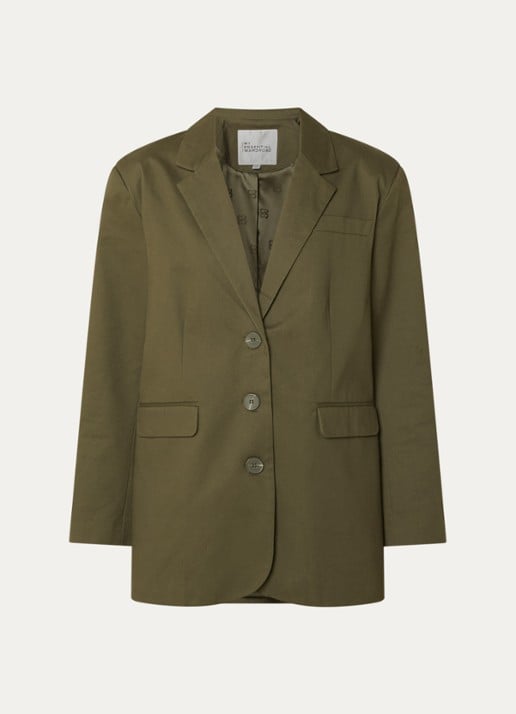 My Essential Wardrobe Gisva blazer met klepzakken - voorkant olijfgroen