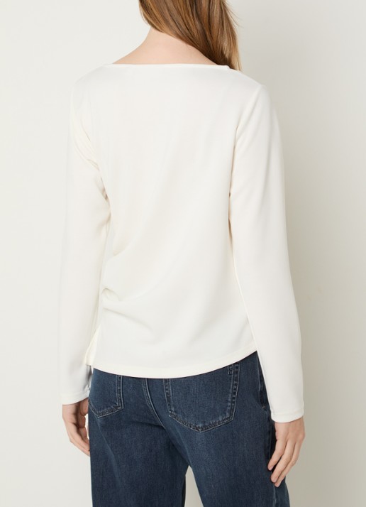 My Essential Wardrobe Helle top met plooidetail - achterkant 2 wit