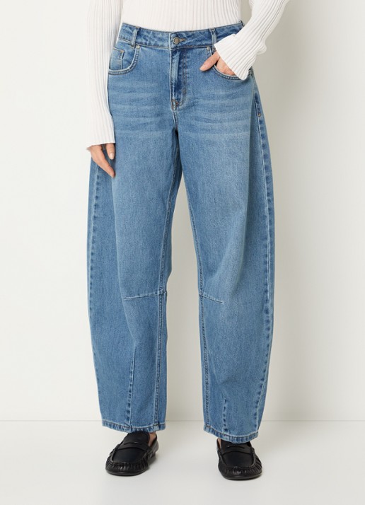 My Essential Wardrobe Hottie balloon jeans met medium wassing
