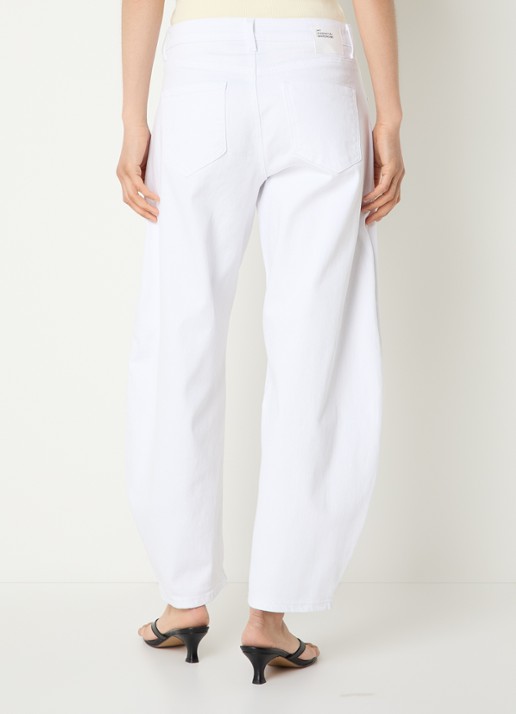 My Essential Wardrobe Hottie mid waist balloon fit jeans met gekleurde wassing  - achterkant 3 wit