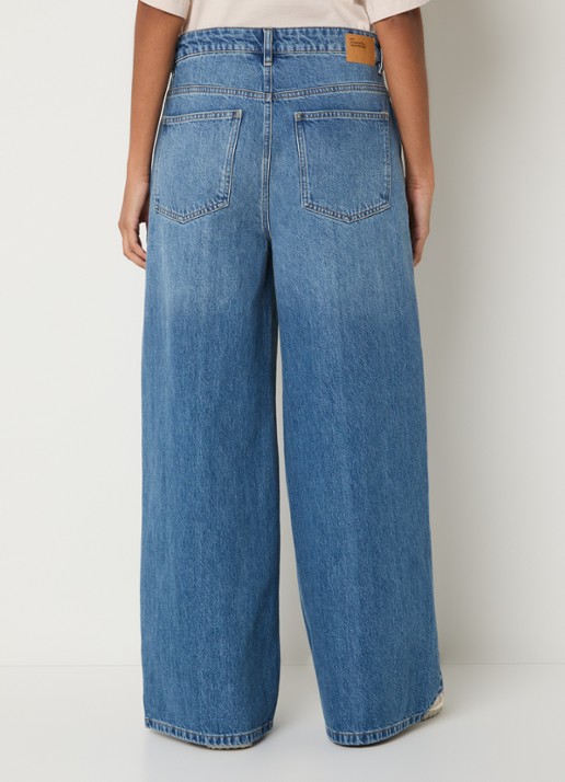 My Essential Wardrobe Jessie low waist wide leg jeans met medium wassing - achterkant 5 indigo