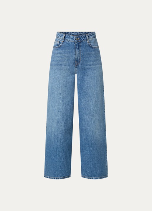 My Essential Wardrobe Jessie low waist wide leg jeans met medium wassing - voorkant 3 indigo