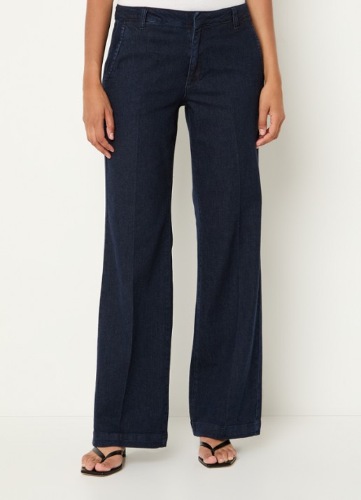 My Essential Wardrobe Lara high waist loose fit jeans met donkere wassing