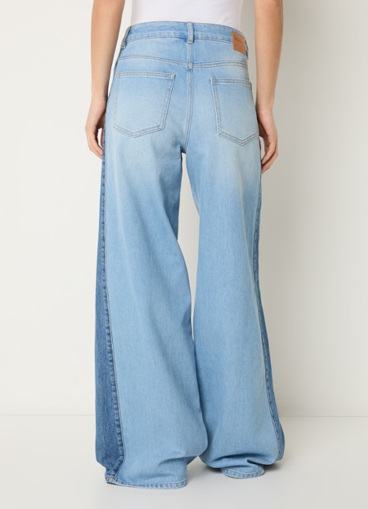 My Essential Wardrobe Lise high waist wide leg jeans met lichte wassing - achterkant 3 indigo