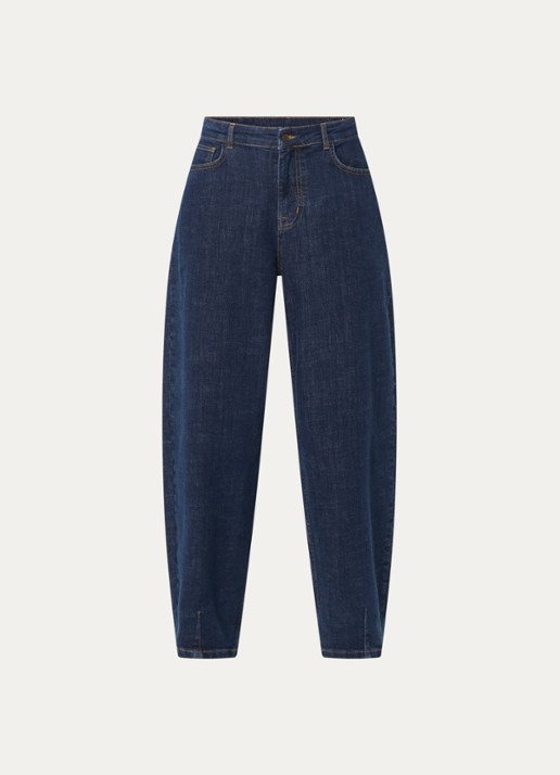 My Essential Wardrobe Lucy 187 high waist loose fit jeans met donkere wassing - voorkant 4 indigo