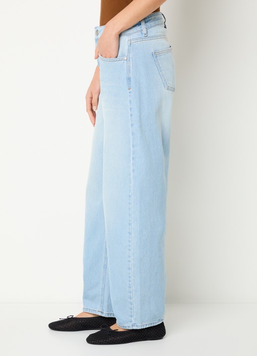 My Essential Wardrobe Lucy high waist balloon fit jeans met lichte wassing en steekzakken  - detail 3 indigo
