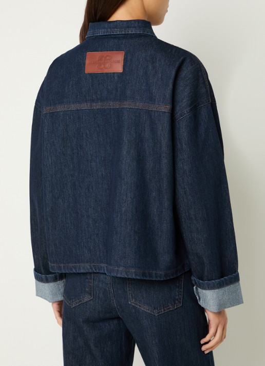 My Essential Wardrobe Malle spijkerjas met opgestikte zakken - achterkant 4 indigo