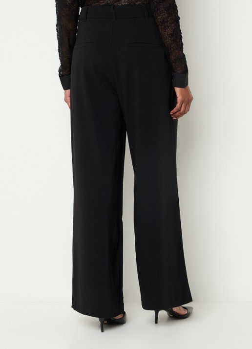 My Essential Wardrobe Mille high waist flared fit pantalon - achterkant 4 zwart