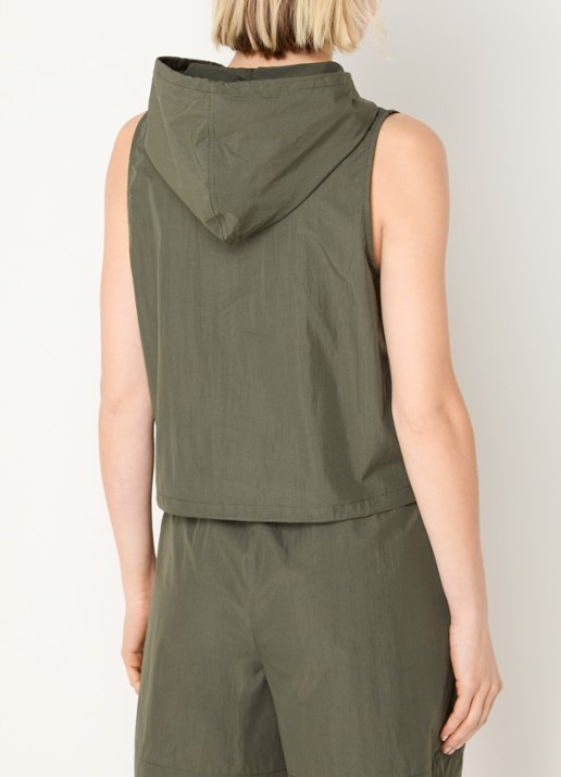 My Essential Wardrobe Mulla gilet met capuchon  - achterkant 3 groen