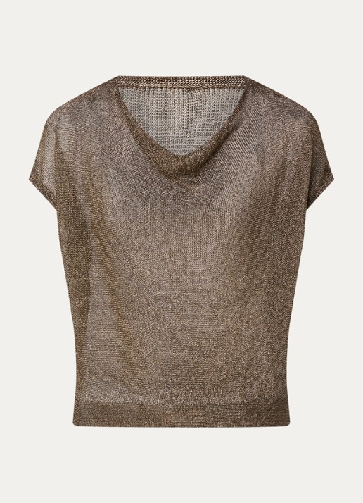 My Essential Wardrobe Olly top met opengewerkt dessin - voorkant goud
