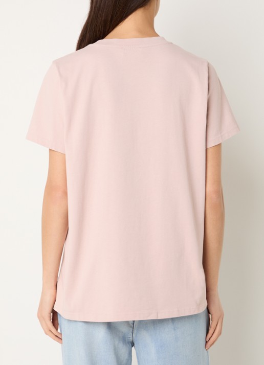 My Essential Wardrobe Seattle T-shirt met logoborduring - achterkant 4 oudroze
