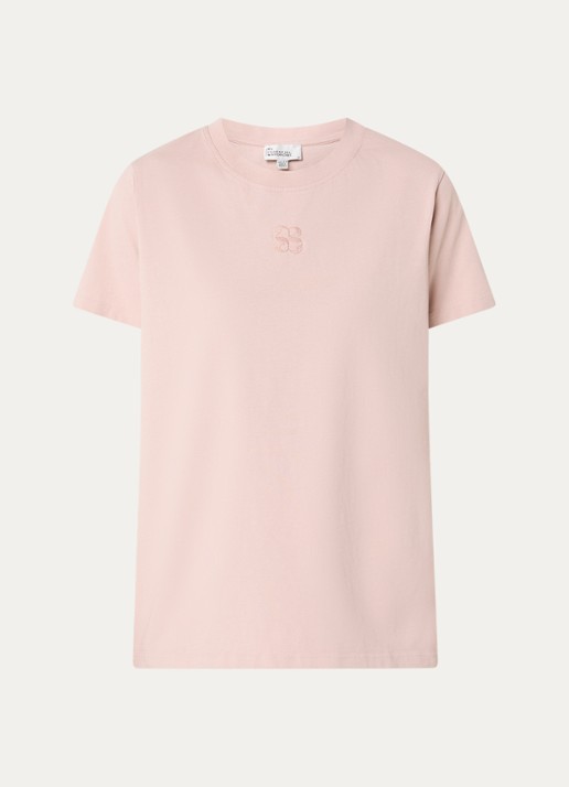 My Essential Wardrobe Seattle T-shirt met logoborduring - voorkant 2 oudroze