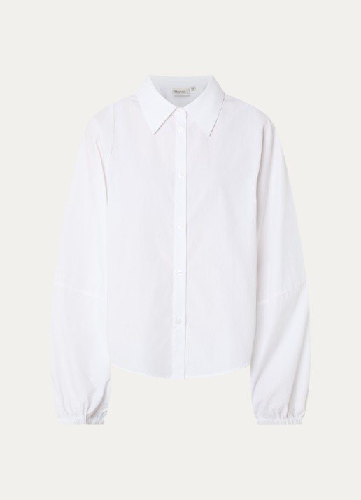 My Essential Wardrobe Sunna blouse met ballonmouw - voorkant 3 wit