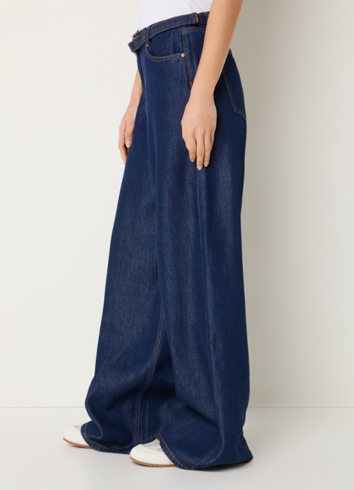 My Essential Wardrobe Tasma high waist loose fit jeans met ceintuur - detail 3 indigo
