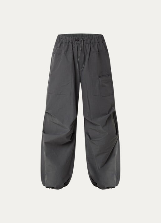 My Essential Wardrobe Tasma high waist tapered fit trackpants met trekkoord - voorkant 3 antraciet