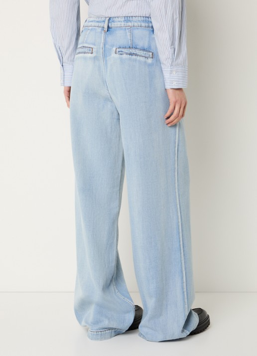 My Essential Wardrobe Zito 171 high waist wide leg jeans - achterkant lichtblauw