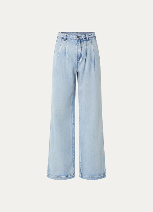 My Essential Wardrobe Zito 171 high waist wide leg jeans - voorkant 3 lichtblauw