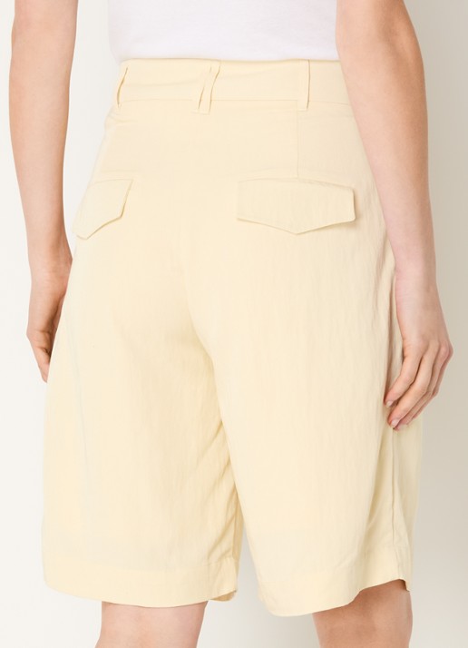 My Essential Wardrobe Zoe high waist wide fit korte broek - achterkant 2 lichtgeel