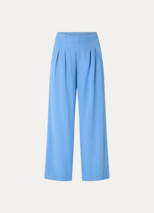 My Essential Wardrobe Zoe high waist wide fit pantalon - voorkant 3 blauw