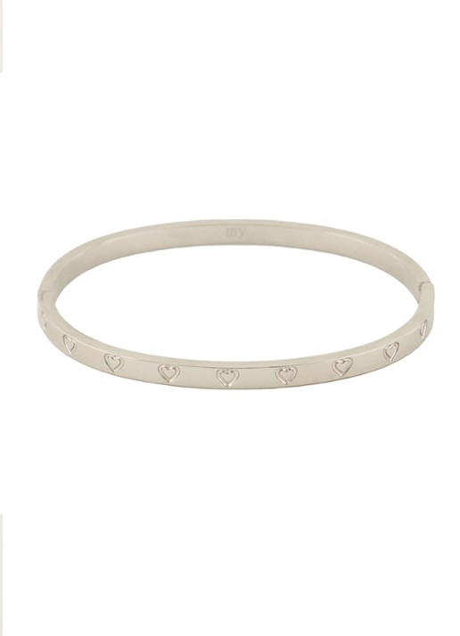 My Jewellery Bangle engraved hearts - voorkant zilver