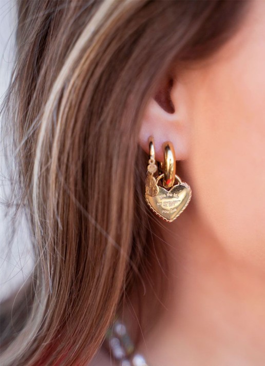 My Jewellery Oorbel candy couture hart - detail 2 goud