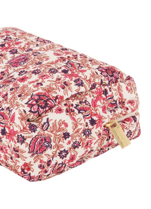 My Jewellery Toilettas met bloemenprint - achterkant roze