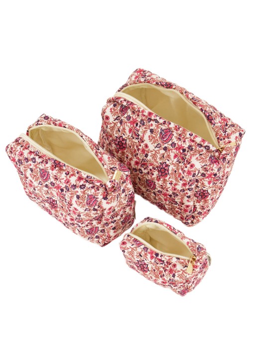 My Jewellery Toilettas met bloemenprint - voorkant 4 roze