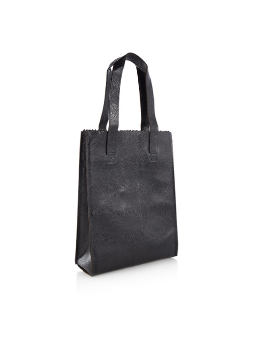 MYOMY My Paper Bag schoudertas van leer - detail 3 zwart