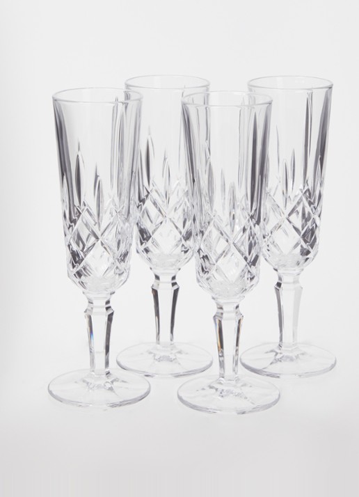 Nachtmann Noblesse champagneglas 15,5 cl set van 4 - voorkant 2 transparant